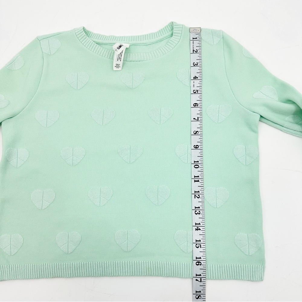 Bethany Mota Mint Green Heart Knit Sweater Cropped Pullover Size Small - Picture 6 of 11